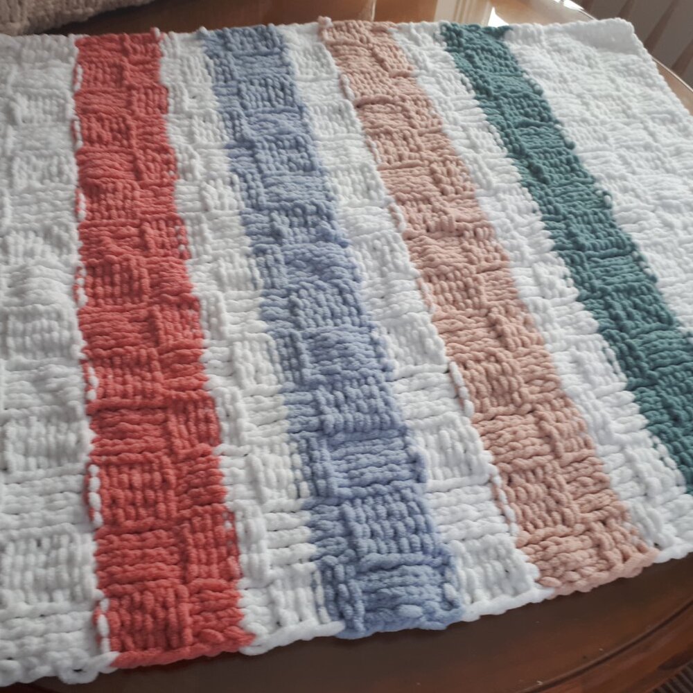 Hand knitted baby blanket